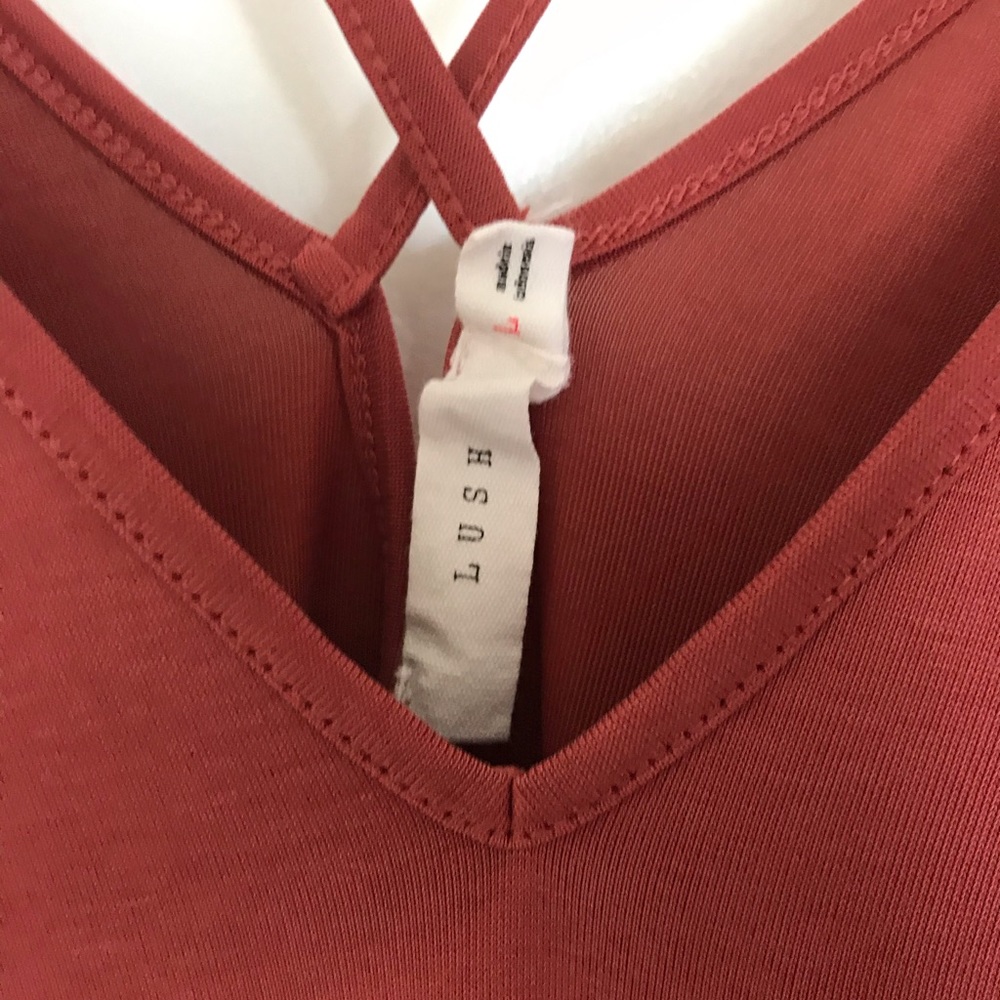 Lush Washed Red High-Low Dress - Picture 2 of 10